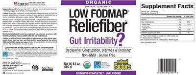 Low FODMAP Reliefiber Unflavored label