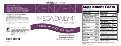 Mega Daily 4 for Women label