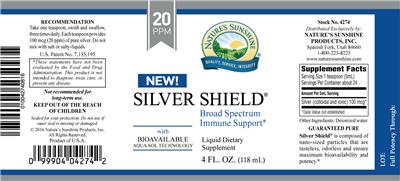 Silver Shield with Bioavailable Aqua Sol Technology label