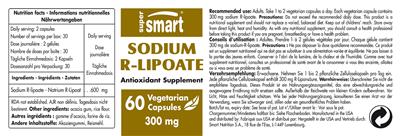 Sodium R-Lipoate 300 mg label