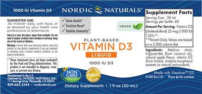 Plant-Based Vitamin D3 Liquid label