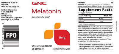 Melatonin 5 mg label