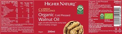Organic Cold Pressed Walnut Oil label