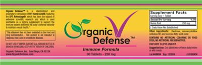 Immune Formula label