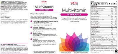 Multivitamin Ultra Mega label