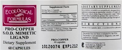 Pro-Copper S.O.D. Mimetic Ligand label