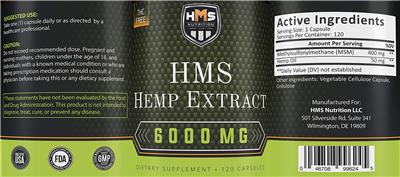HMS Hemp Extract label