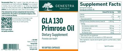 GLA 130 Primrose Oil label