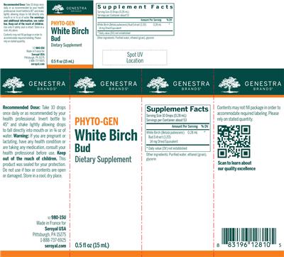 Phyto-Gen White Birch Bud label