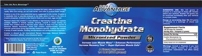 Creatine Monohydrate label