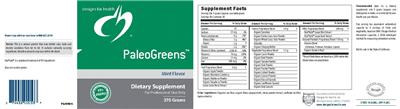 PaleoGreens Mint Flavor label