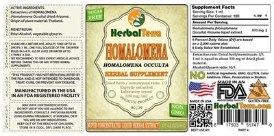 Homalomena label