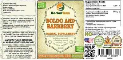 Boldo and Barberry label