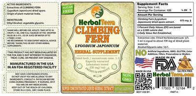 Climbing Fern label