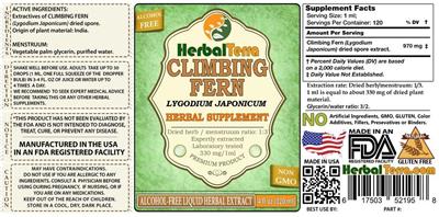 Climbing Fern label