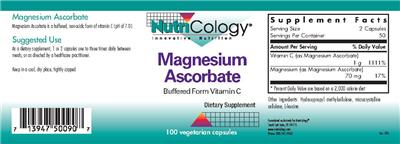 Magnesium Ascorbate label
