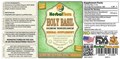 Holy Basil label