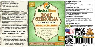 Boat Sterculia label