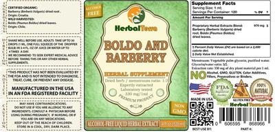 Boldo and Barberry label