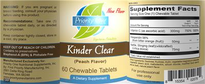 Kinder Clear (Peach Flavor) label