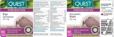 Synergistic Iron 25 mg label