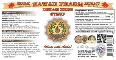 Dream Herb Syrup label
