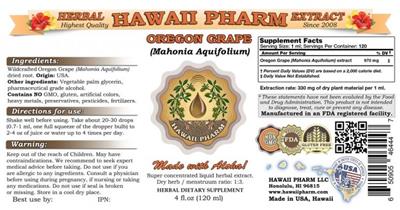 Oregon Grape label