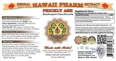 Prickly Ash label