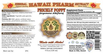 Prickly Poppy label