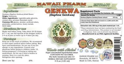 Genkwa Non-Alcohol label