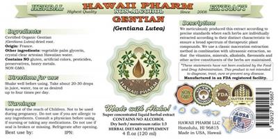 Gentian Non-Alcohol label