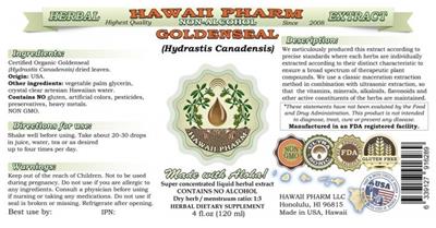 Goldenseal Non-Alcohol label