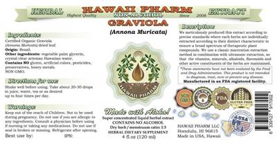 Graviola Non-Alcohol label