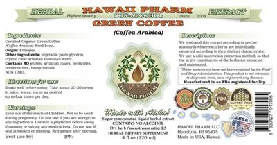 Green Coffee Non-Alcohol label