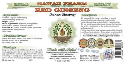 Red Ginseng Non-Alcohol label