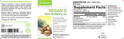 Vegan D with Vitamin D3/D2 label