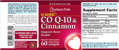 CO Q-10 & Cinnamon label