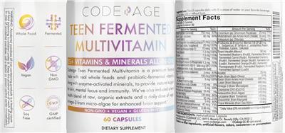 Teen Fermented Multivitamin label