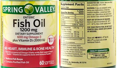 Fish Oil 1200 mg label