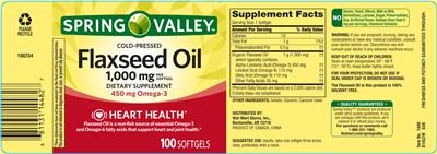 Cold-Pressed Flaxseed Oil 1,000 mg label