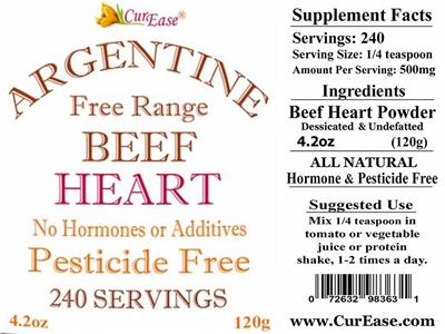 Argentine Free Range Beef Heart label