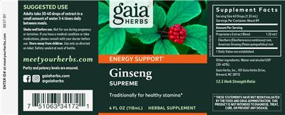 Ginseng Supreme label