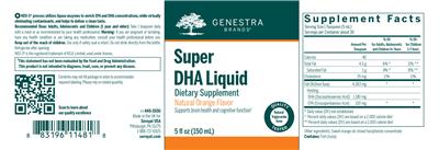 Super DHA Liquid Natural Orange Flavor label