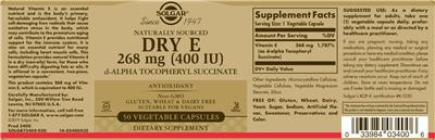 Naturally Sourced Dry E 268 mg (400 IU) label