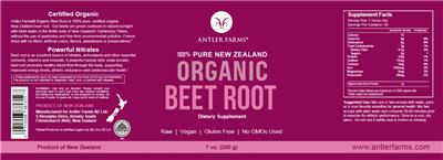Organic Beet Root label