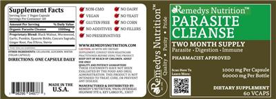 Parasite Cleanse 1000 mg label