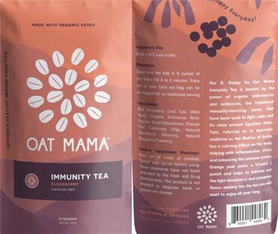 Immunity Tea Elderberry label