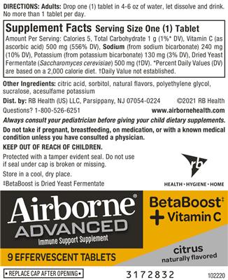 BetaBoost + Vitamin C Citrus label