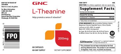 L-Theanine 200 mg label