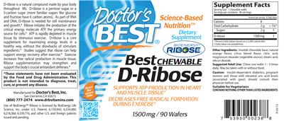 Best Chewable D-Ribose label